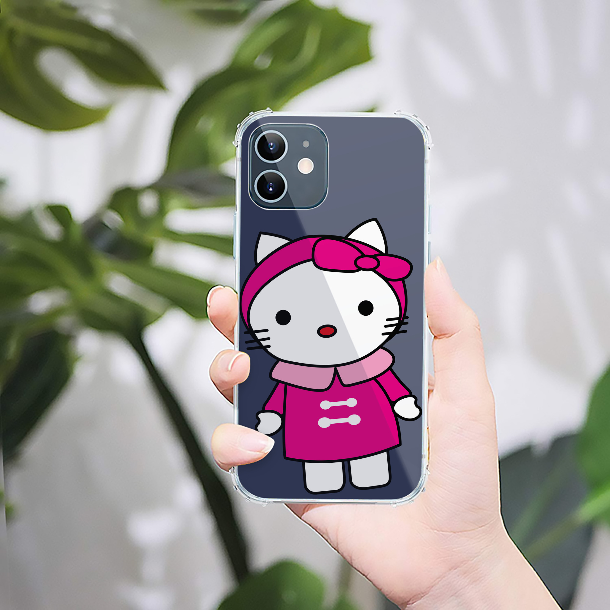 （画像用） Hello Kitty ハローキティ 【iPhone 12シリーズ対応】透明スマホケース（クリアソフトケース）
